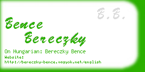 bence bereczky business card